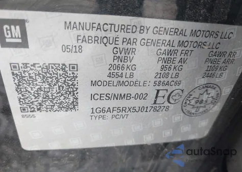 2018 Cadillac Ats Luxury from USA, damaged, VIN 1G6AF5RX5J0178278